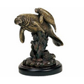 Mother & Baby Manatee -Brass 5.5" W x 6.5" H